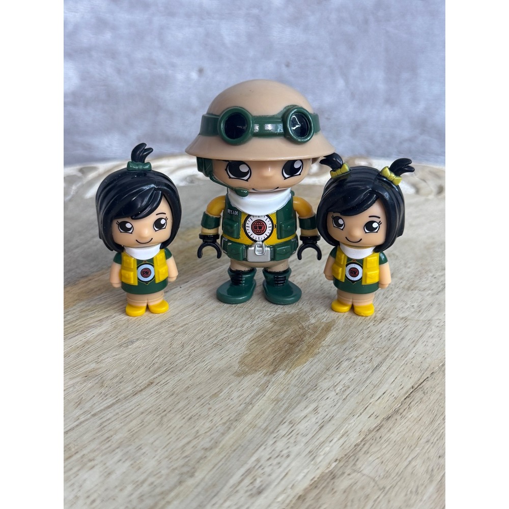 Ryan's World Ryan's Rescue Squad Figure Set Explorer Ryan and Two Girls 3pc